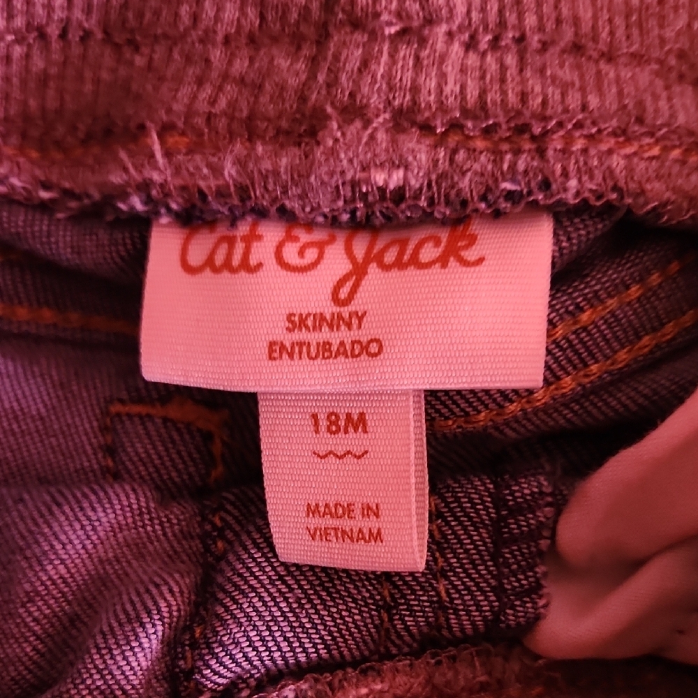 Cat & Jack Blue and Gray Elastic Waist Jeans - Picture 2 of 3